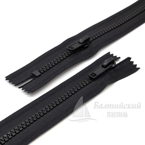 Молния трактор неразъемная Т5 55см 2 замка R-вид черная БТ