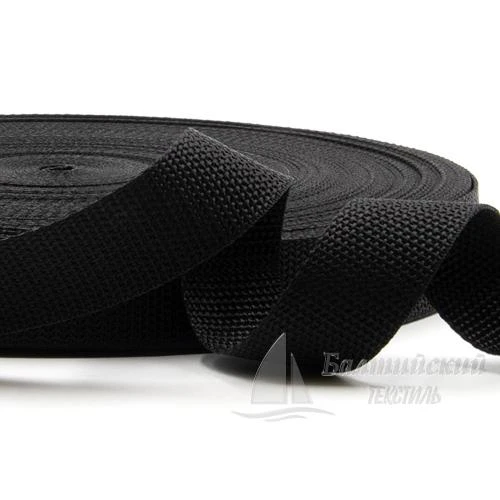 Тесьма стропольная 30мм 11г черная РБ