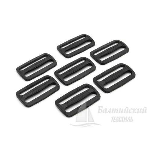 Пряжка 2 щели 50мм черная БТ (POM)