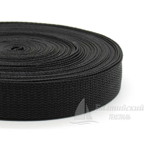 Тесьма стропольная 25мм черный БТ