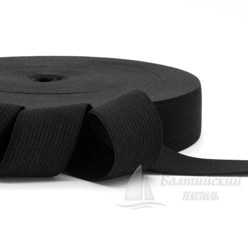 Резинка вязаная 35мм черная БТ