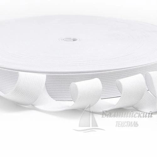 Резинка вязаная 25мм белая РБ