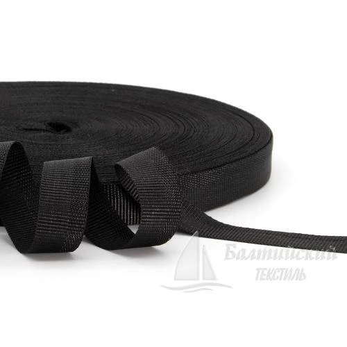 Лента репсовая 15мм черная