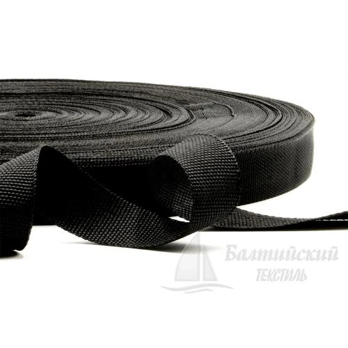 Тесьма стропольная 25мм 6,9г черная РБ