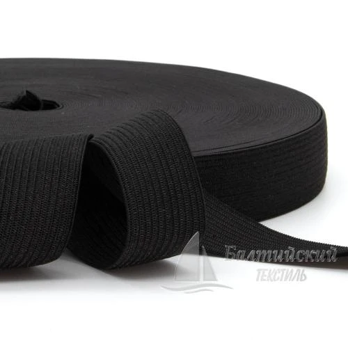 Резинка вязаная 20мм черная БТ