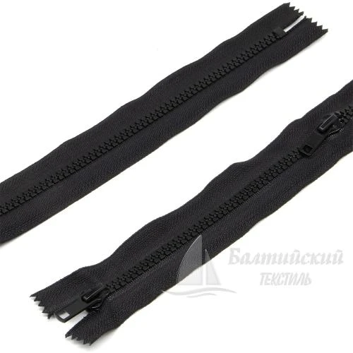 Молния трактор неразъемная Т5 45см 2 замка R-вид черная БТ