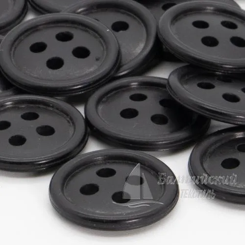 Пуговицы 17мм 4-х пр. черные (аминопласт)