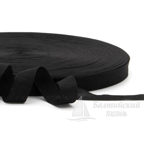 Тесьма окантовочная 16мм черная (уп.100м)