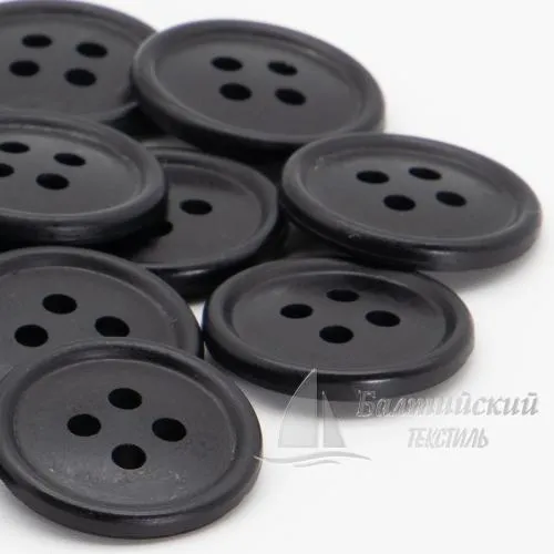Пуговицы 20мм 4-х пр. черные/цветные (аминопласт)