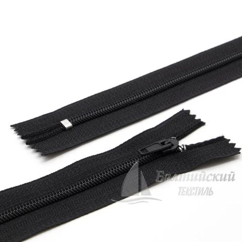 Молния витая неразъемная Т4 16см черная БТ (брючная)