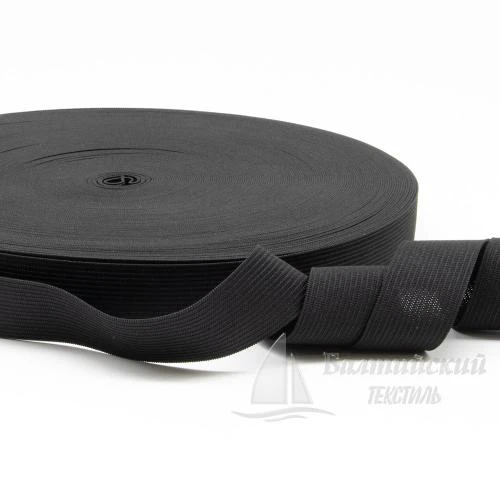 Резинка вязаная 25мм черная