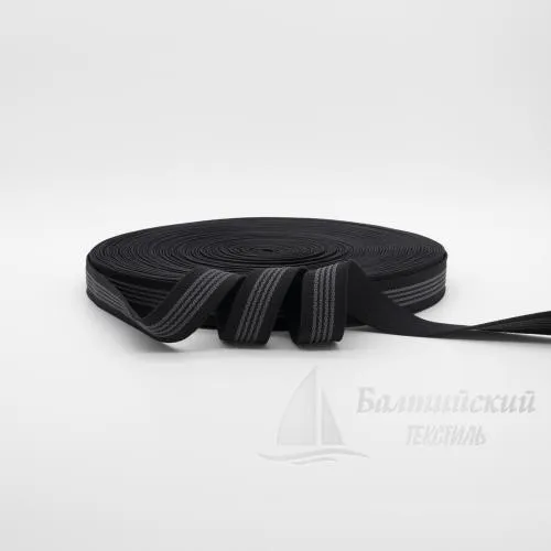 Резинка тканая 25мм с латексом черная