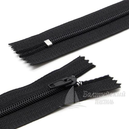 Молния витая неразъемная Т4 18см черная БТ (брючная)