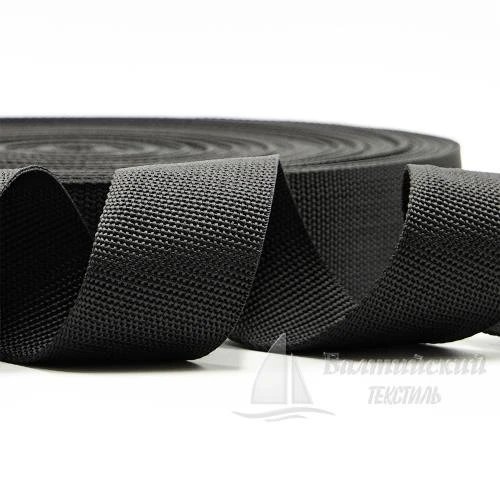 Тесьма стропольная 50мм 26,5г черная РБ